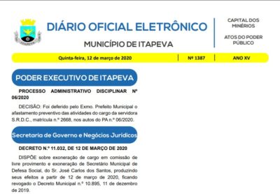 Secretário de Defesa Civil de Itapeva é exonerado Secretário de Defesa Civil de Itapeva é exonerado