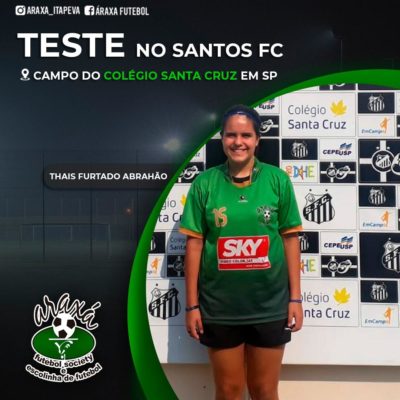 Atleta da Escola de Futebol do Araxá participa de peneira do Santos Atleta da Escola de Futebol do Araxá participa de peneira do Santos
