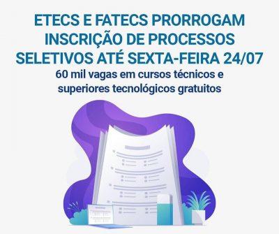 Inscrições para vagas na ETEC de Itapeva são prorrogadas Inscrições para vagas na ETEC de Itapeva são prorrogadas