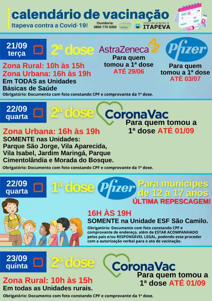 79D87952-D022-4383-BED1-4541A1C0DEF6 Calendário de vacinação contra a Covid-19 (De 21 a 23 de setembro de 2021)
