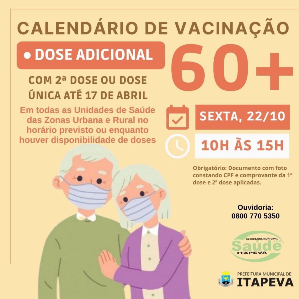 B5AA4389-AEE8-4757-84A1-C7427B3058E6 Itapeva aplicará dose adicional para idosos com mais de 60 anos na sexta-feira (22)