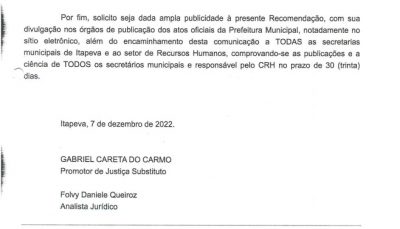 Ministério Púbico recomenda que Prefeitura de Itapeva se abstenha de pagar  horas extras suspeitas - Jornal Ita News