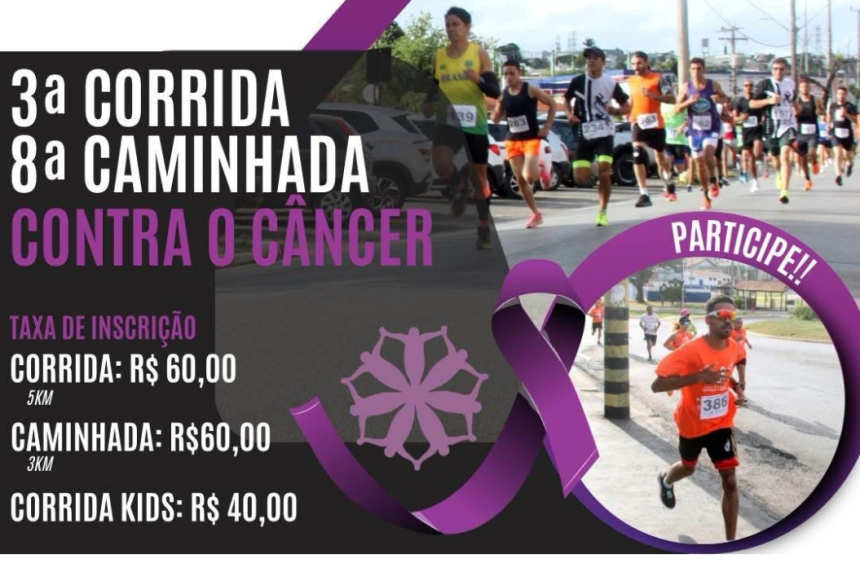 Inscrições abertas para a 3ª Corrida e 8ª Caminhada Contra o Câncer